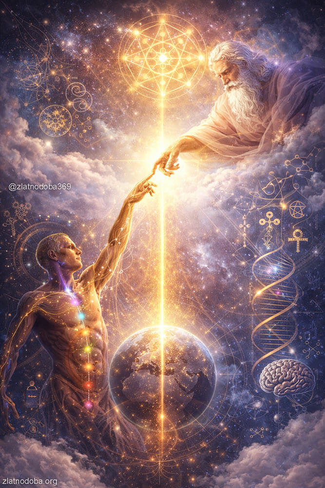 Ezoterija i nauka - Bog i Čovek - Ilutracija by Leon Bijelić - Zlatno doba