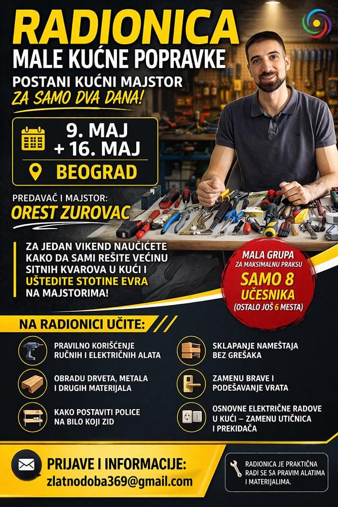 Kućni majstor Beograd 2026 - Radionica Male kućne popravke - Orest Zurovac - Web-2