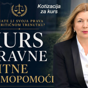 Kotizacija za kurs pravne pomoći - Vesna Simović - Zlatno doba - Beograd, Srbija - 2026