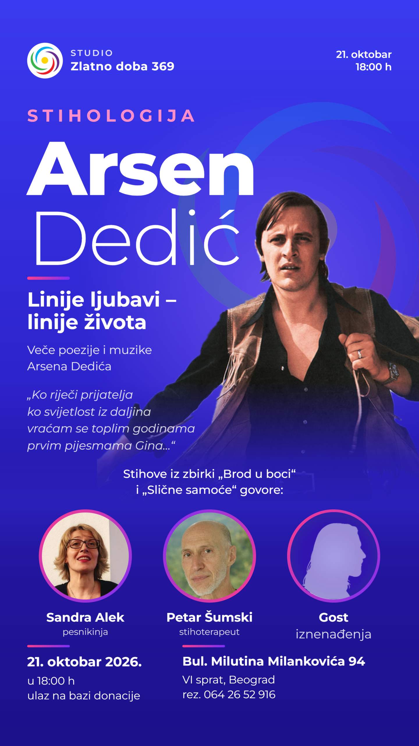 STIHOLOGIJA – ARSEN DEDIĆ: Linije Ljubavi – linije Života